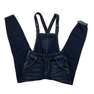Denizen Levi’s XS Skinny Denim Overalls | Dark Wash Stretch Cross-Back Jumpsuit